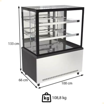 Balcão Venancio Vitrine Prime Ar Forçado Led Frio Vidro Duplo Low-E Fech Fron 220V 391L PBV10 22561
