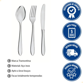 Faqueiro Tramontina Satri em Aço Inox com Facas de Mesa 101 Peças 66982030