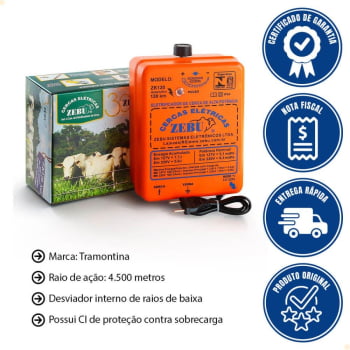 Eletrificador de Cerca Zebu Automático ZK120 27120