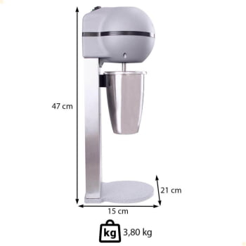 Batedor de MilkShake Sorveteria Skymsen 1 Haste Copo em Inox 0,8 Litros 127V - BMS-N 449520