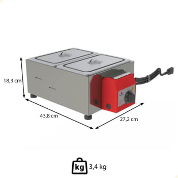 Derretedeira De Chocolate Industrial Banho Maria Progás 2 Cubas 2,5kg 127V PRD-200 G2 P39574