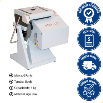 Amassadeira Basculante Semirrápida Gastromaq MBI-05 com Capacidade de 5 kg Bivolt - 4148G(27408) 