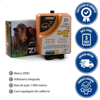 Eletrificador de Cerca Zebu ZK400 220V 3353