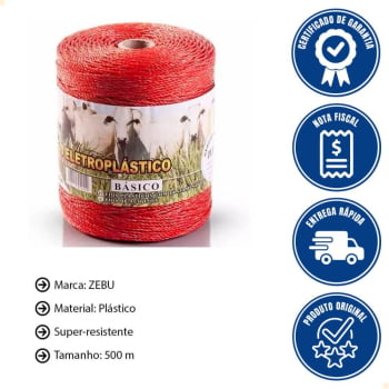 Fio Eletroplastico Zebu Laranja 500M X5 2500M 21377X5