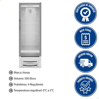 Expositora de Bebidas Venax VV 300 Branco 300 Litros 220V 260w - 7151