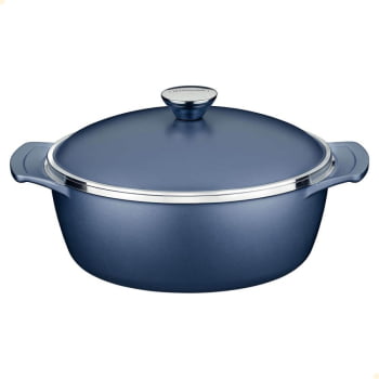 Caçarola Tramontina Lyon Em Alumínio Revestimento Starflon Azul 30 cm 6,8L 20960830