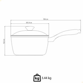 Panela Tramontina Lyon Em Alumínio Revestimento Starflon Preto 20 cm 2,8L 20961020