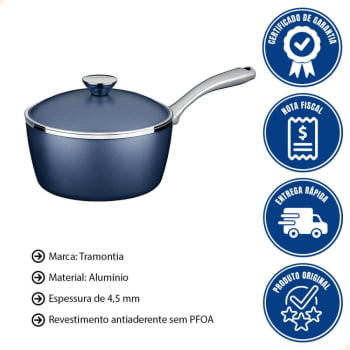 Panela Tramontina Lyon Em Alumínio Revestimento Starflon Azul 20 cm 2,8L 20961820
