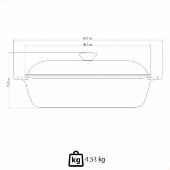 Caçarola Quadrada Tramontina Lyon Em Alumínio Revestimento Starflon Azul Com Tampa 28 cm 5,5L