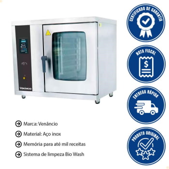 Forno Industrial Combinado Don Bidone 7 Gn Elétrico Trifásico 380V Venâncio FCDB7E