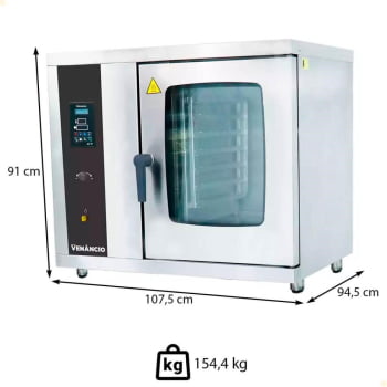 Forno Industrial Combinado Don Bidone 7 Gn Elétrico Trifásico 380V Venâncio FCDB7E