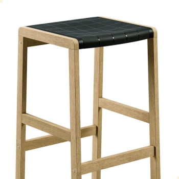 Banqueta Alta Tramontina Potenza Preta 75 cm Madeira Tauari Natural 13718380