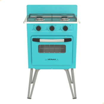 Fogão a Gás Venax Gemini 2 Queimadores Vetro Verde Turquesa GLP 7510