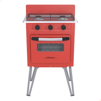 Fogão a Gás Venax Gemini Vetro 2 Queimadores Vermelho GLP 7511