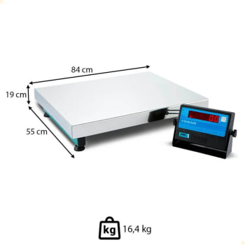 Balança Eletrônica Micheletti MIC-A300 300kg/100g 50x60cm MIC3 Light Plataforma Aço Inox Sem Coluna