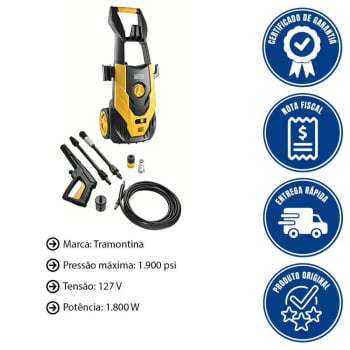 Lavadora De Alta Pressão Tramontina MASTER 1800W Mangueira 5m Jato Regulável 1900psi 127V 42552012