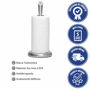 Porta Papel Toalha Tramontina Em Aço Inox Com Base Antiderrapante Em EVA 61538320