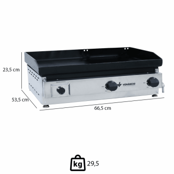 Chapa Bifeteira Venâncio Deguste Luxo A Gás Bancada Em Aço 66cm C65 49801