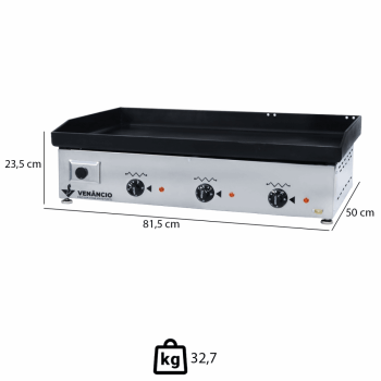 Chapa Bifeteira Venâncio Deguste Luxo Elétrica Bancada Em Aço 81,5Cm 220V CE80 49813