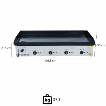 Chapa Bifeteira Venâncio Deguste Luxo Elétrica Bancada Em Aço 101,5 Cm 220V CE100 49815