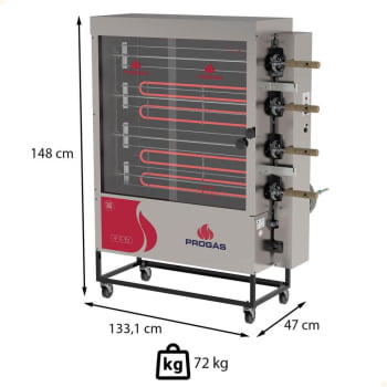 Forno Assador Rotativo Elétrico Progás PR-621 E 4 Espetos 220V P45916