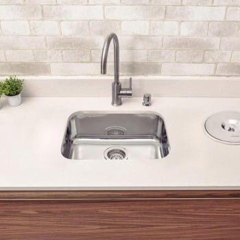 Cuba Tramontina Lavínia 47 BL Prime em Aço Inox Alto Brilho 47x30 cm com Válvula 94022207