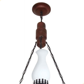 Lustre Muller Roda Carroça 3 Lâmpadas Envelhecido 903E