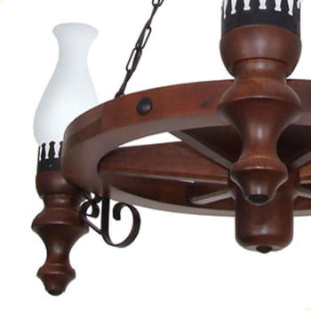 Lustre Muller Roda Carroça 3 Lâmpadas Envelhecido 903E
