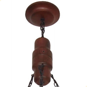 Lustre Muller Roda Carroça 3 Lâmpadas Envelhecido 903E