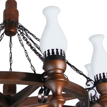 Lustre Muller Roda Carroça 9 Lâmpadas Envelhecido 909E