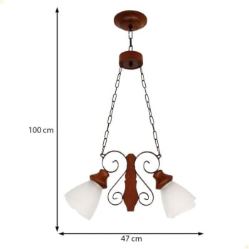 Lustre Muller Country 2 Lâmpadas Envelhecido 942E