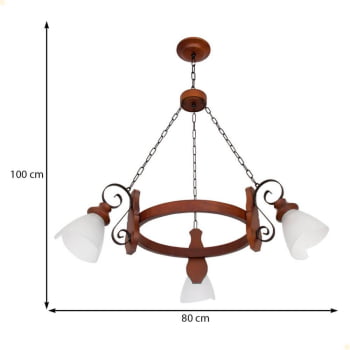 Lustre Muller Country 3 Lâmpadas Envelhecido 943E
