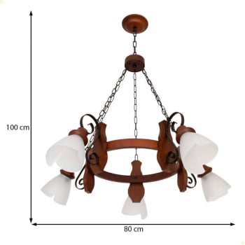Lustre Muller Country 5 Lâmpadas Envelhecido 945E