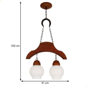 Pendente Muller Sela de Cavalo  2 Lâmpadas Envelhecido 932E