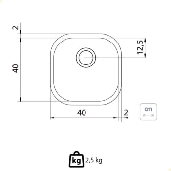 Cuba de Embutir ou Sobrepor Tramontina Aria Maxi 40 BS Em Inox Acetinado 40x40 cm Com Sifão 94029103