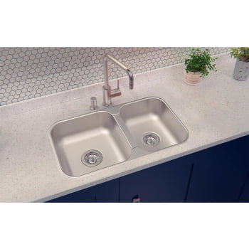 Cuba Dupla Tramontina Isis 2C 34-28 BS Perfecta Inox Acetinado 69x40 cm Com Sifão 94062102