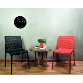 Kit 8 Cadeiras Tramontina Isabelle em Polipropileno e Fibra de Vidro Preto 92150009