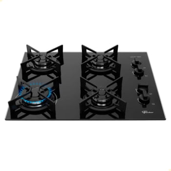 Cooktop Fit Line Fischer 4 Bocas Chama Rapida Trempe Iron Vidro Preto Bivolt 36310-102671