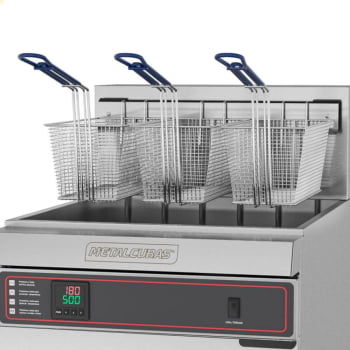 Fritador Água e Óleo Elétrico 3 Cestos Metalcubas FAO 3C 220V Trifásico