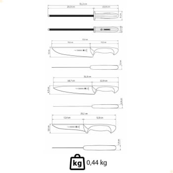 Jogo de Facas para Churrasco Tramontina em Aço Inox com Cabo Polipropileno 4 Peças 24699825