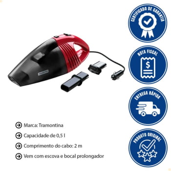 Aspirador De Pó Automotivo 12V 60W 2m Tramontina 42345060