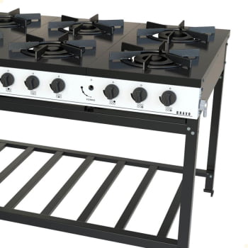 Fogão Industrial Venâncio a Gás GLP Bravo 6 Bocas Branco BR6BBR
