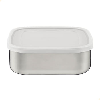 Pote Tramontina Freezinox Em Aço Inox Quadrado Com Tampa Plástica 16 cm 1,2 L 61223660