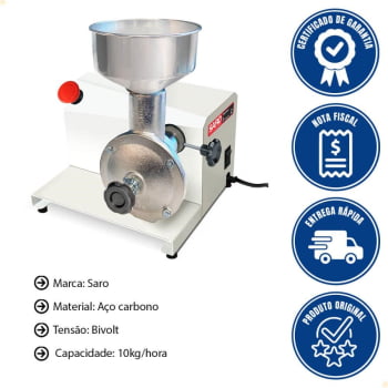 Moedor Elétrico de Grãos Saro Bivolt 50/60 HZ Bivolt MEG 