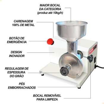 Moedor Elétrico de Grãos Saro Bivolt 50/60 HZ Bivolt MEG 
