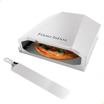 Forno Assador Inbox De Pizza Para Fogão Saro 35 cm Em Aço Inox FB35 