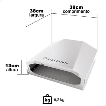 Forno Assador Inbox De Pizza Para Fogão Saro 35 cm Em Aço Inox FB35 