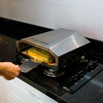 Forno Assador Inbox De Pizza Para Fogão Saro 35 cm Em Aço Inox FB35 