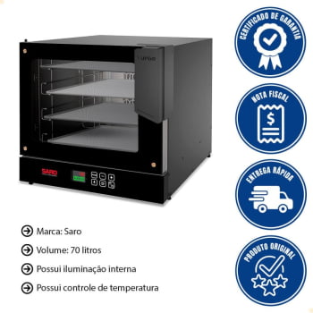 Forno Turbo Digital Elétrico Saro Com 4 Esteiras 70L 127V FTD11