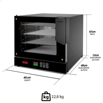 Forno Turbo Digital Elétrico Saro Com 4 Esteiras 70L 127V FTD11